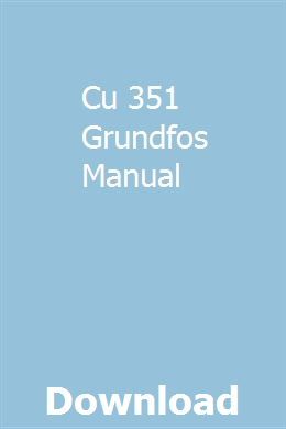 grundfos cu 351 operation manual